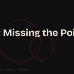 Two overlapping wine-glass rings in deep red on black, labelled $400 and $89, beneath the title AI: Missing the Point.